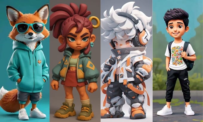 Pixar Animation Rig Pixar-style 2d- und 3d-cartoon-animationen, niedliches maskottchen ...