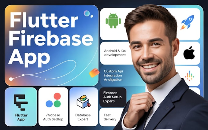 develop flutter firebase app development android ios custom api auth database