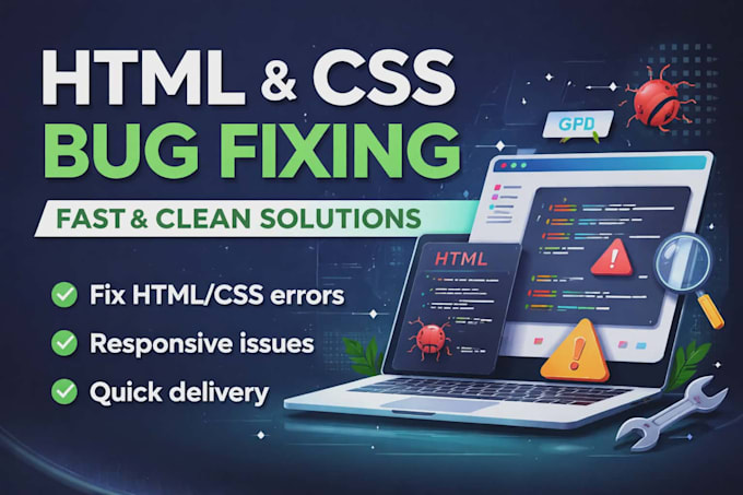 fix HTML CSS bugs,layout issues and responsive problems fast