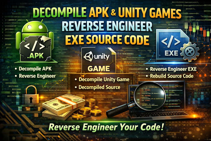 decompile android apk,decompile unity game, reverse engineering exe source code