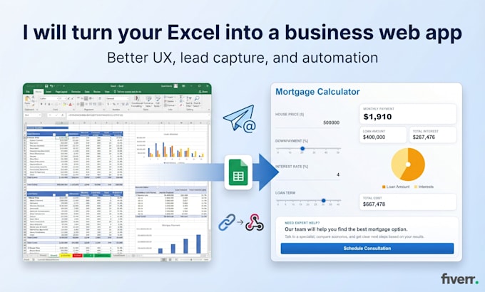 convert your excel or google sheet into a custom online calculator