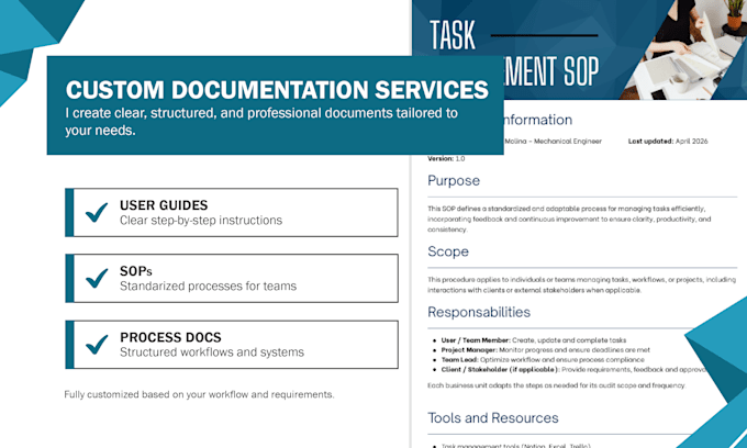 create clear and professional user guides and documentation