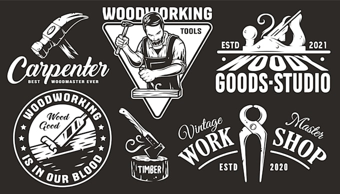 emblem logo design in retro style