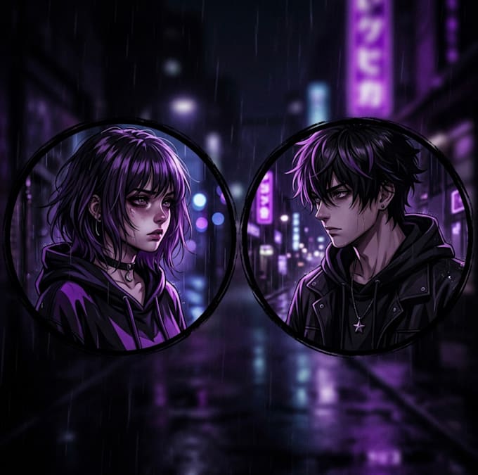 create matching ai anime profile pictures for couples