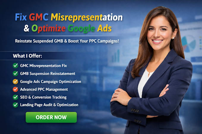 fix gmc misrepresentation optimize google ads campaign ppc gmb suspension seo