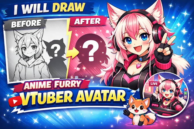 draw anime furry vtuber youtube avatar
