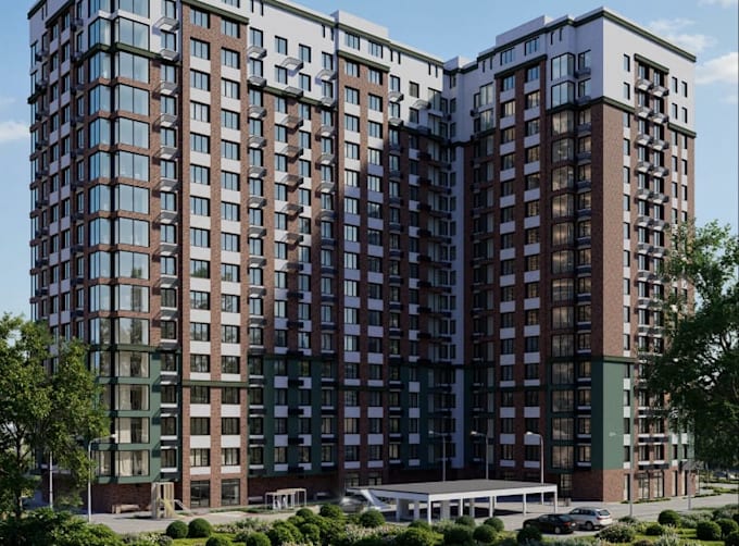 Visualize 3d architectural rendering of apartment, homes, urban ...