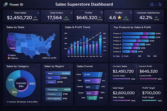 Be your power bi expert and create a stunning power bi dashboard by ...