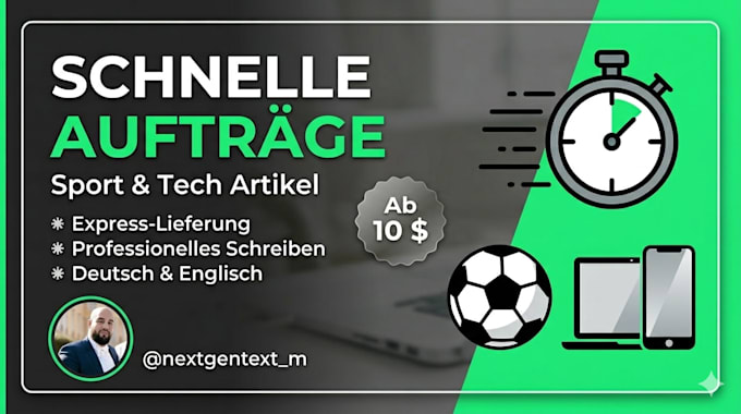 write professional german content for sports and tech