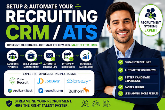 setup recruiting CRM ats candidate pipeline jobs and automation