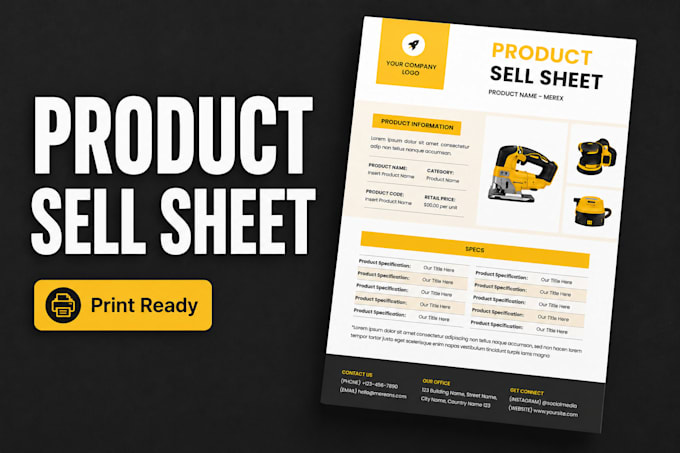 design a professional product sell sheet, sales sheet or price list