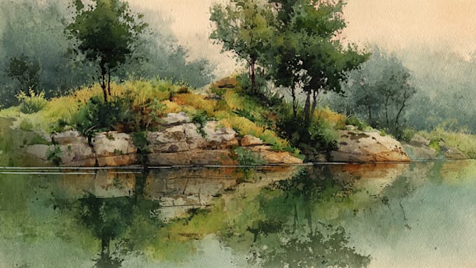 do creative watercolor landscape art