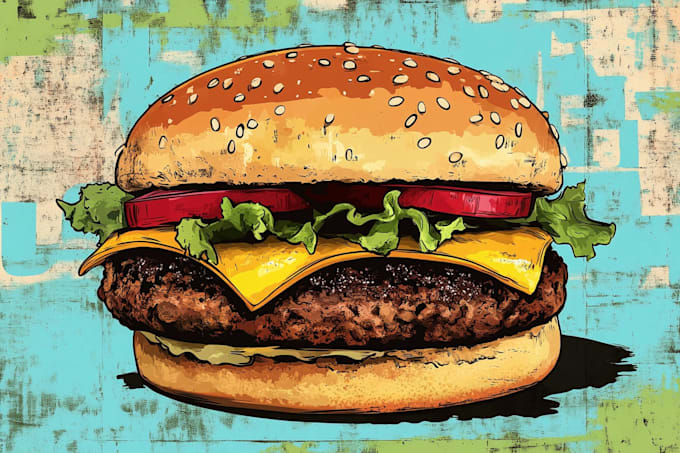 make a food pop art illustration