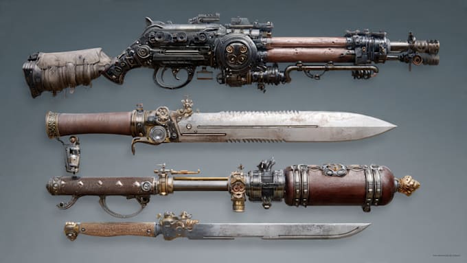 create weapon concept art for you
