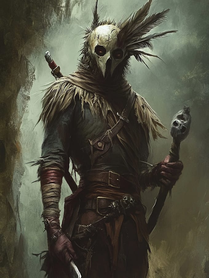 draw dark, punk, goth, horror character in comic like style