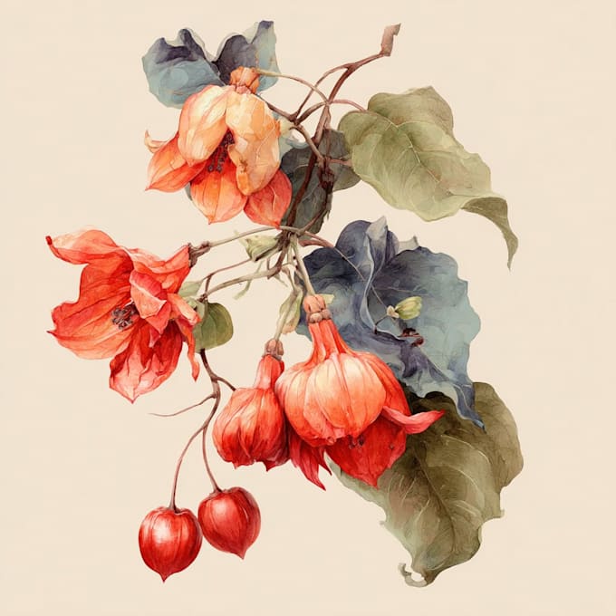 do an awesome botanical plants illustration
