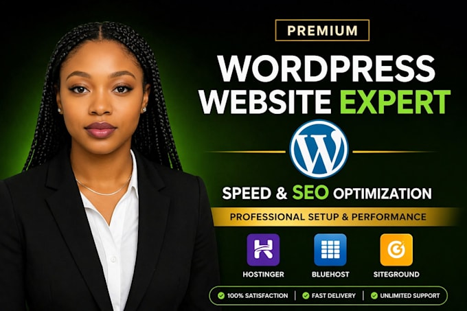 set up hostinger website siteground or bluehost and optimize website