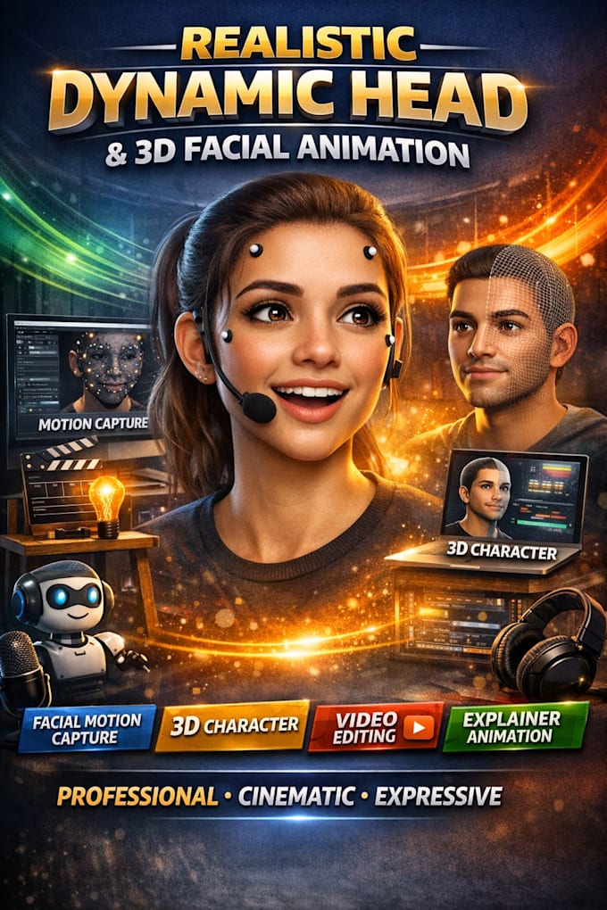 create realistic dynamic head animation facial motion capture 3d character