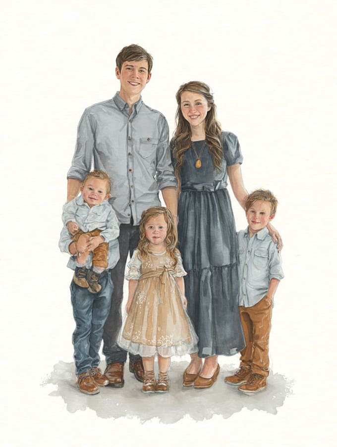 make watercolor family portrait