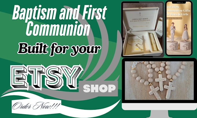 create a christian gifts etsy pod store for baptism and first communion