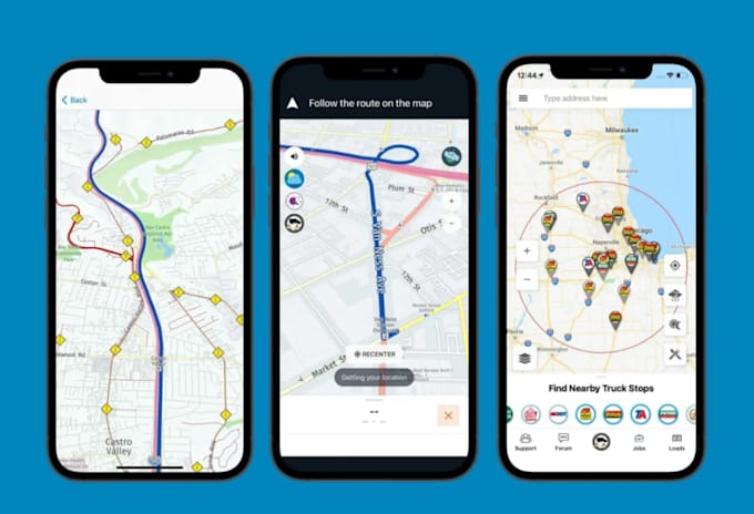 build geolocation app, car tracking app, google maps, navigation app, time track