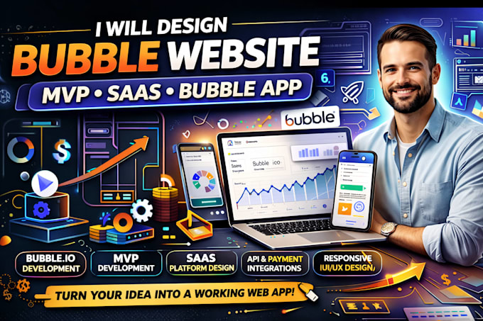 design bubble website bubble mvp saas bubble app developer