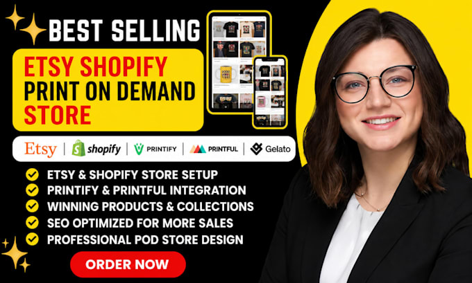 setup etsy shopify print on demand store printify printful printify gelato pod