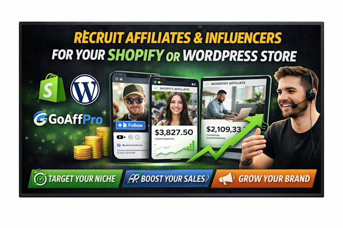 recruit affiliates and influencers for your shopify or wordpress store