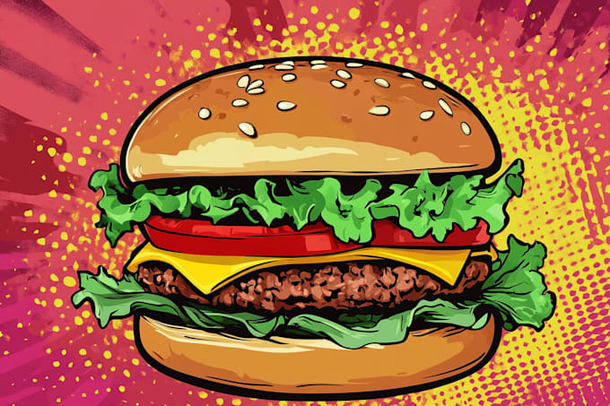 create food illustration in my style