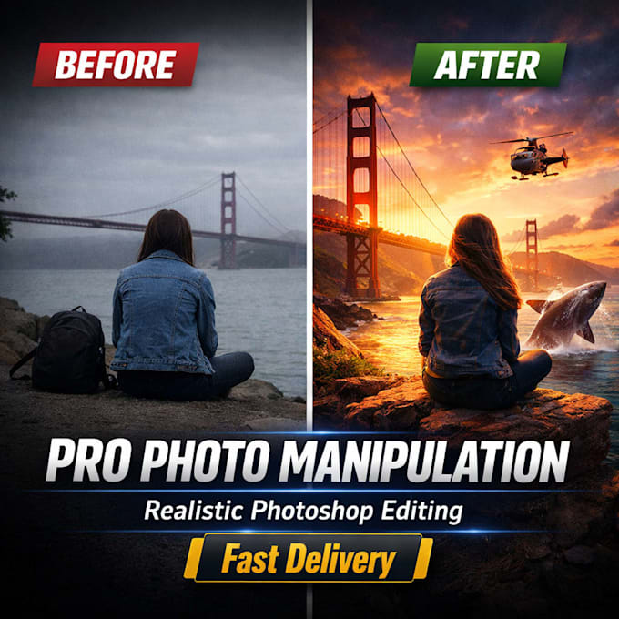 do realistic photo manipulation and photoshop editing