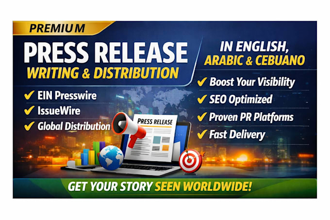 do english arabic cebuano,  pr articles writing, distribution on ein presswire