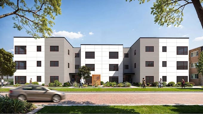 sketchup 3d,revit model for building residential, commercial space,cgi rendering