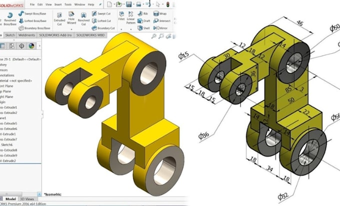 Modelling 3d Example Technical Drawing Design mechanical cad parts assembly cnc drawing 3d modelling technical ...