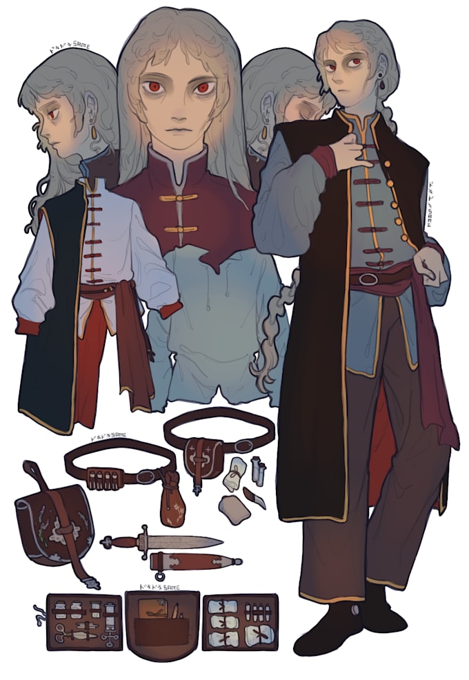 design a concept art for game characters
