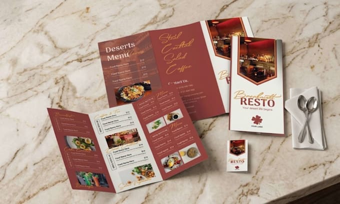 design bifold trifold restaurant menu takeaway food menu