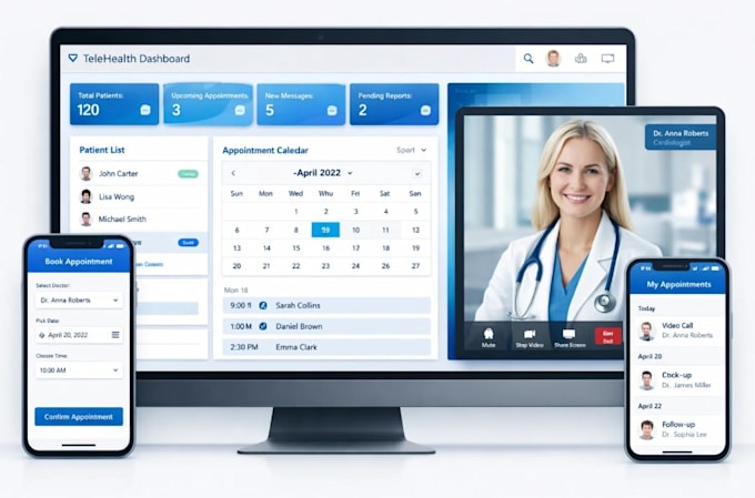 develop bubble telehealth consultation with registration booking video consult