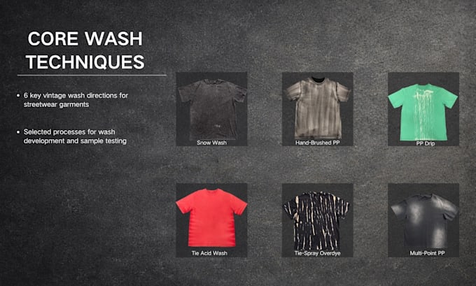 develop custom vintage wash effects for streetwear