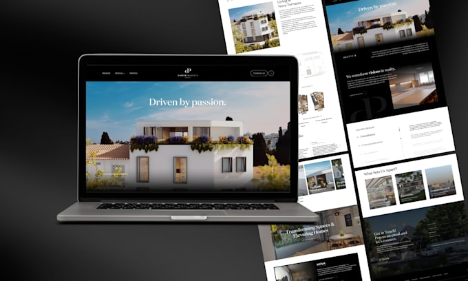 design a premium custom real estate or architect website