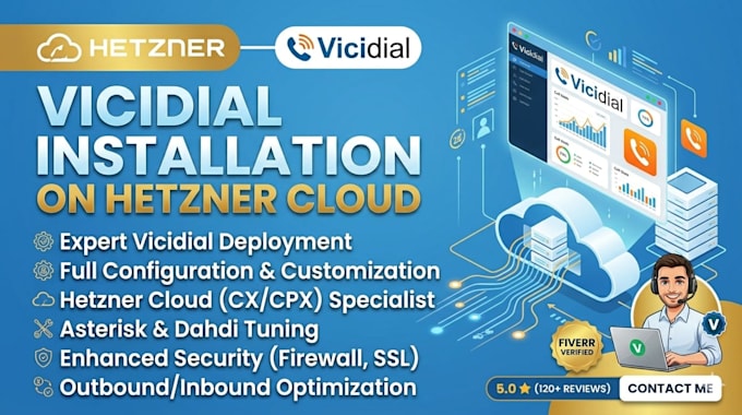 install vicidial from scratch on hetzner server with full setup and security