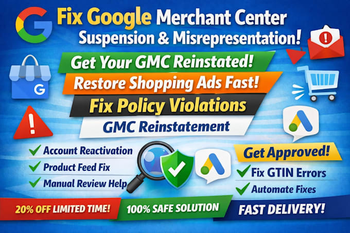 fix google merchant center suspension  misrepresentation fast fix product feed