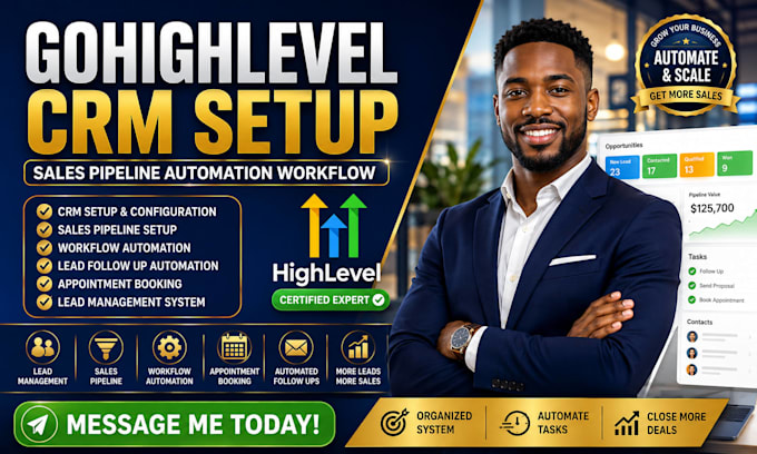 gohighlevel CRM setup sales pipeline automation workflow