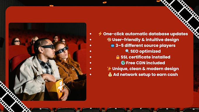 develop a film streaming website for passive income