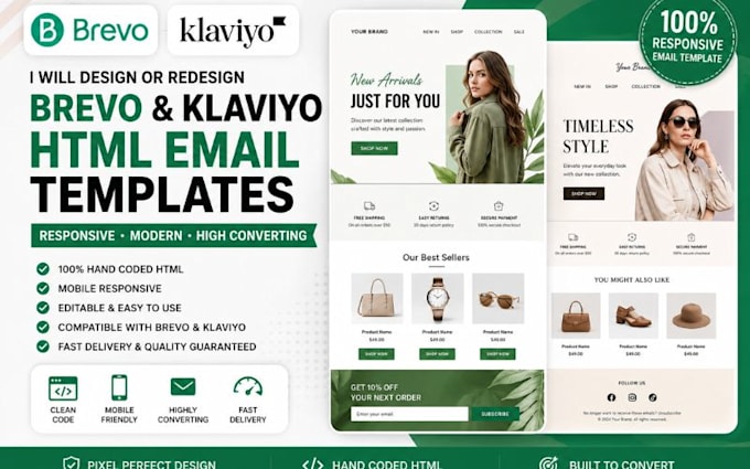 design or redesign brevo html email template klaviyo html email templates