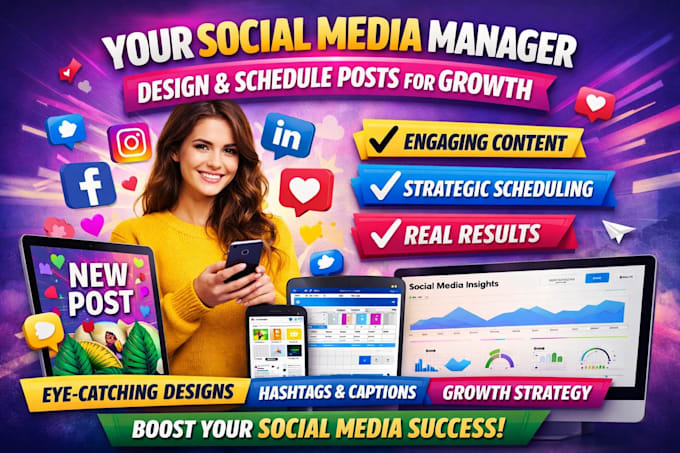 be your schedule posting social media manager design and schedule posts to grow