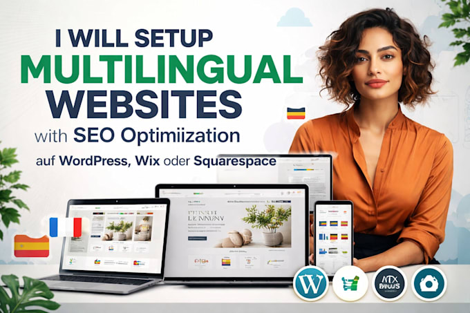 create multilingual websites with seo optimization on wordpress, wix squarespace