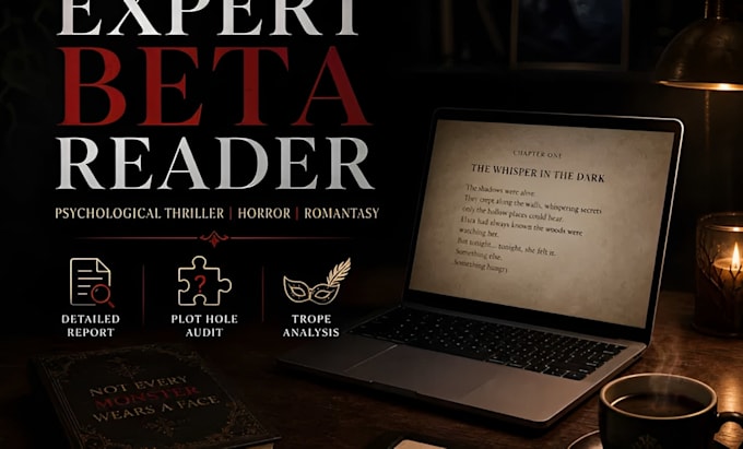 beta read your psychological thriller or horror novel with detailed feedback