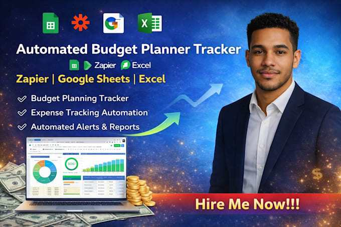 create automated budget planner expense tracker with zapier, google sheets excel
