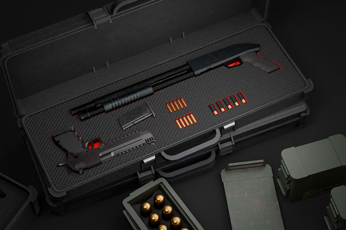 create game ready 3d weapons and props