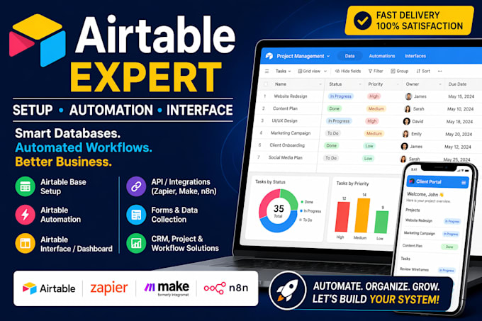 setup airtable automation, airtable interface, be your airtable expert