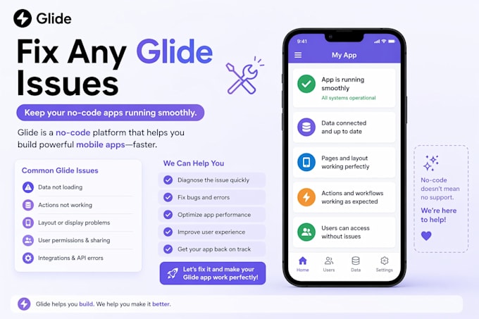 fix any glides issues, glide automation , glide workflow, glide client portal